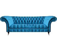 Chesterfield bleu ciel 3 places Canapé 3 places élégant et moderne