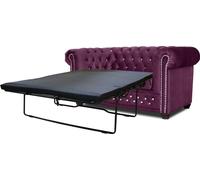 Chesterfield Canapé Canapé rembourré Pierres de cristal Cuir Garnitures 3+2 Canapé