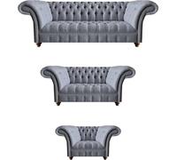 Chesterfield Ensemble textile noble Designer 3 places 2 places Fauteuil inclinable