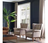 Chesterfield Fauteuil Canapé Coussin de luxe bois avec textile Style moderne Lounge