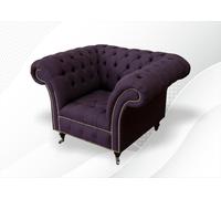 Chesterfield Fauteuil Textile Canapé Tissu Canapés Club Lounge Violet Nouveau