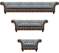 Chesterfield Gris clair Canapés Designer 4-places 2-places Fauteuils inclinables