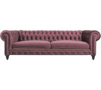 Chesterfield Meubles Créatifs Tissu Rose Canapé Salon Moderne Trois Places