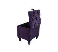 Chesterfield Pouf pliable en velours avec boîte de rangement rembourrée pour le salon, les jouets et les chaussures, mini banc ottoman, banc de rangement avec couvercle, design ottoman en bois,