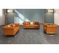 Chesterfield Salon Canapé Set Luxe Garniture 3+2+1 Orange Nouveau