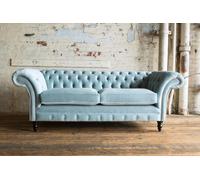 Chesterfield Textile Canapé 225cm Designer Canapé Tissu Rembourrage Textile Nouveau