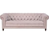 Chesterfield vieux rose rose Nouveau tissu trois places Design Canapés rembourrés Canapés