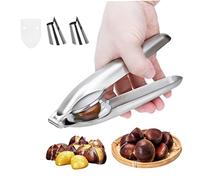 Chestnut Clip Nut Cracker Stainless Steel Walnut Opener Pliers with Thumb Guard Peelers Nut Pick Silver 4PCS Nutcrackers