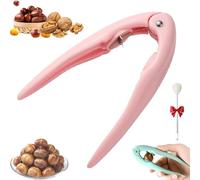 Chestnut Peeler, Nutcracker Chestnut Nuts Opener Clip, Multi-functional Nut Tongs for Chestnuts, Walnut, Pecan & Hazelnut, Non-slip Handle for Home Kitchen (Pink)