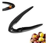 Chestnut splitter, multi-purpose nutcracker, comfortable grip, safely shells chestnuts in seconds, saves cooking time, ergonomic handle (Black)