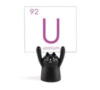 Chestry Éléments de table périodique Actinide Uranium U Memo Holder Cartoon Noir Chat Stand Décoration