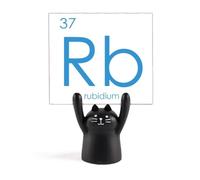 Chestry Éléments de table périodique alcalin en métal Rubidium Support de mémo Motif chat Noir