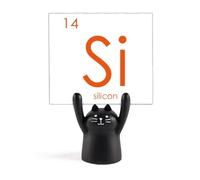 Chestry Éléments de table périodique Semetal Silicone Si Memo Holder Cartoon Chat Noir Décoration