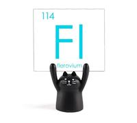 Chestry Elements Table périodique Métal pauvre Flerovium Fl Memo Holder Cartoon Noir Chat Stand Décoration