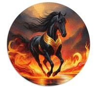 Cheval 1000 Pièce Jigsaw Puzzles Jeux ÉduChatifs Soulageur De Stress Puzzle Rond Jeu De Défi Unique pour Adultes Et Enfants 1000pcs (67.5x67.5cm)