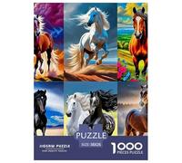 Cheval 1000 Pièces Galloping Cheval Puzzle Adulte Un Puzzle Difficile Jeu Éducatif Défi Jouets Enfants Activité Familiale Parfaite Cadeaux pour Femmes Cadeaux pour Hommes 38x26cm/1000pcs