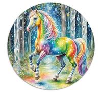 Cheval 1000 Pièces Puzzle Rond Good Friend Partner The Cheval Adultes Et Enfants Décompression Impossible Pression Réduite Familial Cadeau DécoRation' Bricolage Classiques (67.5x67.5cm)