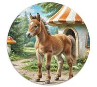 Cheval 1000 Pièces Puzzle Rond Good Friend Partner The Cheval Adultes Et Enfants Décompression Impossible Pression Réduite Familial Cadeau DécoRation' Bricolage Classiques (67.5x67.5cm)
