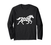 Cheval 2026 - Nouvel an du Zodiaque Chinois personnalisé Word Art Manche Longue