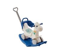 VEVOR Cheval à Bascule 4 en 1 pour Les Enfants de 1 à 3 Ans, Jouet à Bascule avec Planche d'équilibre Amovible, poignée de poussée et 4 Roues Lisses, PEHD, capacité de Charge 36 kg, pour bébés, Bleu