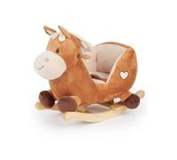 BIECO Peluche Animal à Bascule Cheval Calimero | Cheval a Bascule Bebe 1 an | Cheval à Bascule Animal a Bascule Bebe Animaux a Bascule Enfant Cheval Bascule Bois Grand Cheval à Bascule Monter