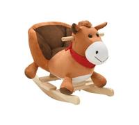 Cheval à Bascule avec Dossier Peluche Animal Marron Jouet d'Enfant vidaXL