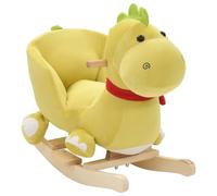 Cheval à Bascule avec Dossier Peluche Animal Marron Jouet d'Enfant vidaXL
