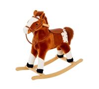 Cheval à bascule cheval de cowboy effet sonore selle rênes marron blanc