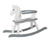 Cheval à Bascule Évolutif en Bois ROBA avec Anneau de Protection Amovible - Blanc / Gris blanc TU