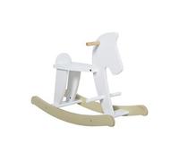 HOMCOM Cheval à bascule bébé bascule pour enfant en bois lama à bascule blanc -aosom.fr
