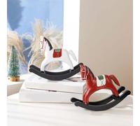 Cheval à bascule en bois peint à la main avec une touche rétro pour ajouter du caractère à la décoration de la maison (rouge)