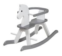 Cheval à bascule en bois - ROBA - Arceau de protection amovible - Blanc laqué