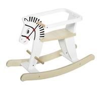 Cheval à bascule en bois zèbre poignées repose-pied anneau de sécurité