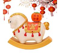 Cheval à Bascule en Peluche pour - Jouet à Bascule Doux à Monter avec Base en Bois | Cheval à Bascule Stable et sûr pour Les Tout-Petits en intérieur, Cadeau de Maternelle et d'anniversaire