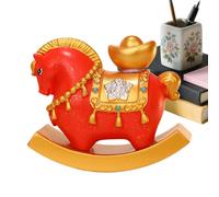 Cheval à Bascule en Peluche pour - Jouet à Bascule Doux à Monter avec Base en Bois | Cheval à Bascule Stable et sûr pour Les Tout-Petits en intérieur, Cadeau de Maternelle et d'anniversaire
