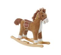 Jouet à bascule - TECTAKE - Cheval à bascule en peluche en polyester et structure en acier solide - 31 x 65 x 61 cm