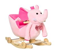 Cheval à bascule HOMCOM 100% polyester 60x35x45cm Rose