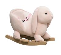 Cheval à bascule - HOMCOM - lapin fauteuil intégré - ceinture de sécurité - fonction sonore clapissement - rose