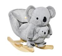 Cheval à Bascule HOMCOM Peluche Courte 60x33x50cm Gris