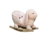 HOMCOM Cheval à Bascule Jouet à Bascule Lapin pour Enfants 18-36 Mois Fauteuil intégré Ceinture de sécurité Fonction sonore clapissement Rose