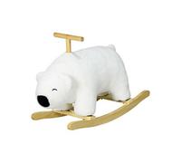 HOMCOM Ours à bascule animal à bascule pour enfant jeux jouet à bascule avec sons pour 3 - 6 ans socle en bois blanc