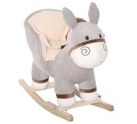 Cheval à bascule modèle âne musicale peluche douce gris