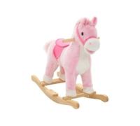 vidaXL Cheval à bascule peluche 65 x 32 x 58 cm rose