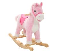 Cheval à Bascule Peluche Rose Animal Basculer pour Bébé Jouet d'Enfant vidaXL