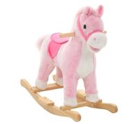 vidaXL Cheval à bascule Peluche 65 x 32 x 58 cm Rose