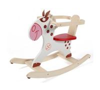 Cheval à Bascule Poney Indien en Bois 80 x 53 x 31 cm avec Arceau - Set Jouet 1ere Age Enfant et Carte Animal - dès 1 Ans