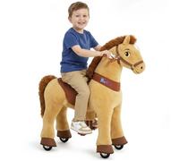 Cheval à Bascule Poney Scooter pour Enfant - PONYCYCLE Modèle E - Brun Clair - 4-7 ans