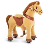 Cheval à Bascule Poney Scooter pour Enfant - PONYCYCLE Modèle E - Brun Clair - 4-7 ans