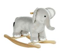 Cheval à bascule pour enfant - AIYAPLAY - en forme d'éléphant - à effets sonores, avec poignées - 64,5L x 31l x 52H cm, gris