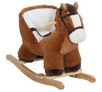 Cheval à bascule pour enfants AIYAPLAY jouet à bascule bébé de 18 à 36 mois avec effet sonore base en bois ceinture de sécurité